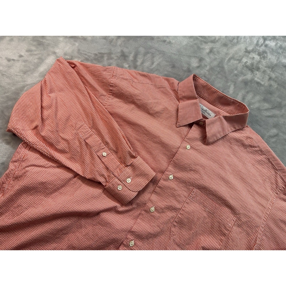 Brooks Brothers Men 17.5 32/33 Red Check‎ Button Down Shirt Cotton Non Iron